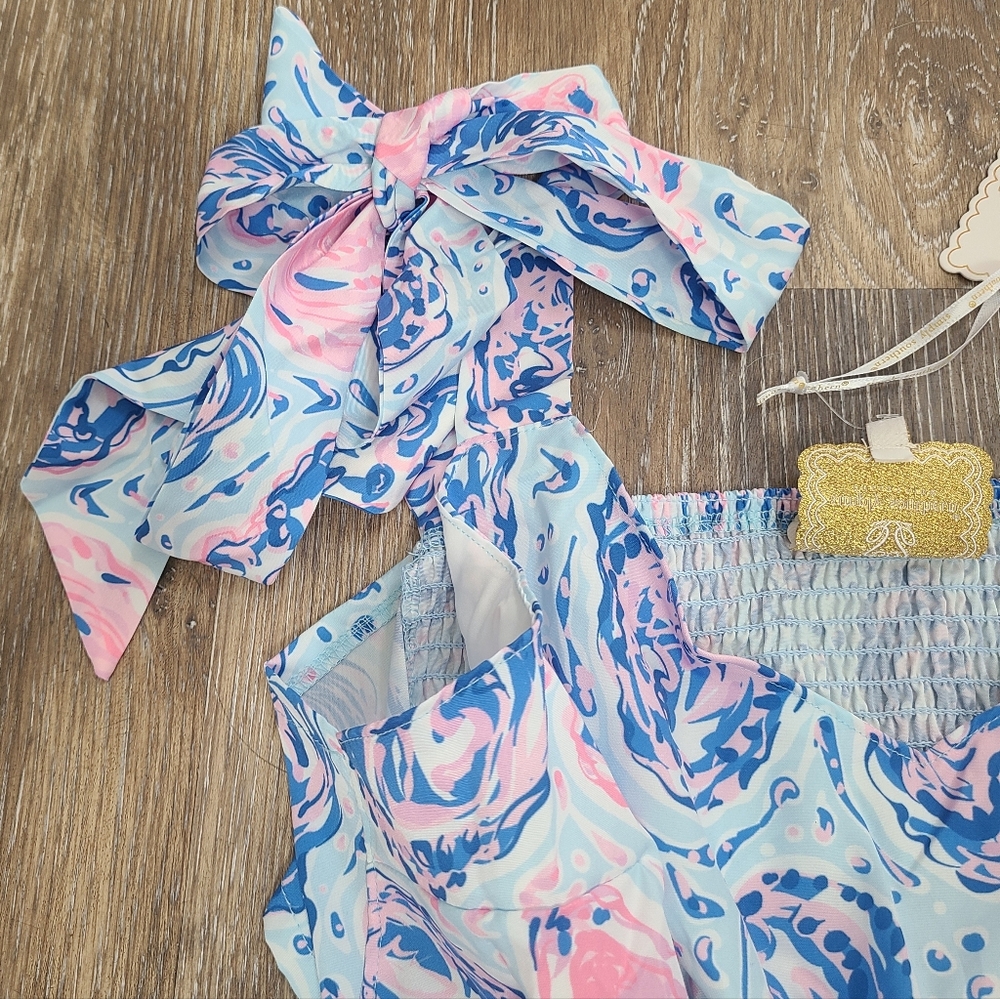 Simply Southern Oyster Print Mini Dress NWT Size Large - Picture 4 of 9